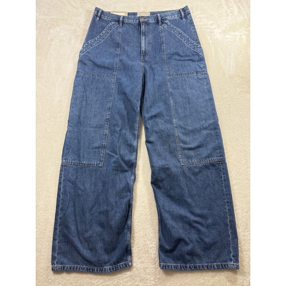 Everlane Womens The Carpenter High Rise Wide Leg Blue Jeans 32 Meas: 35x29.5